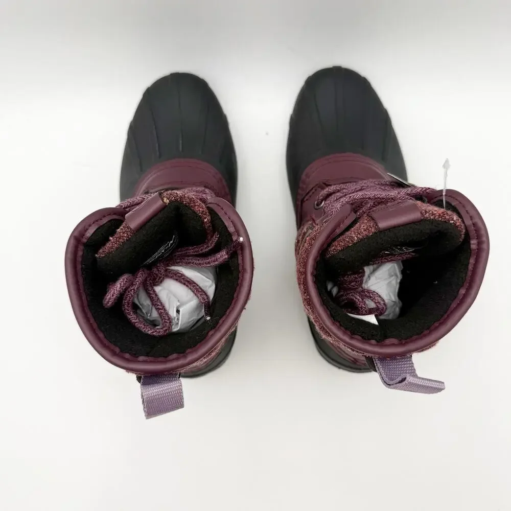 Kamik Kids Sierra Mid Winter Boots US 2 EU 33.5 Burgundy Red Black NIB